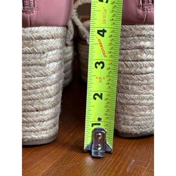Tommy Hilfiger Platform Espadrille Sandals Womens Sz 11 Pink Jute Wrap Zip Heels - Picture 13 of 15